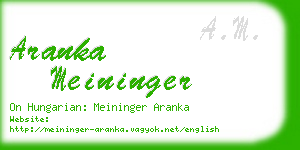 aranka meininger business card